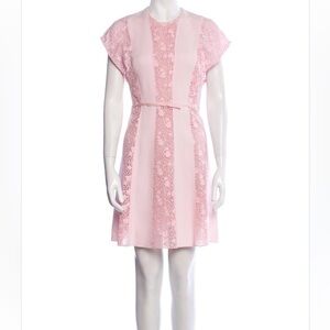 GIAMBATTISTA VALLI Lace Pattern Mini Dress light pink